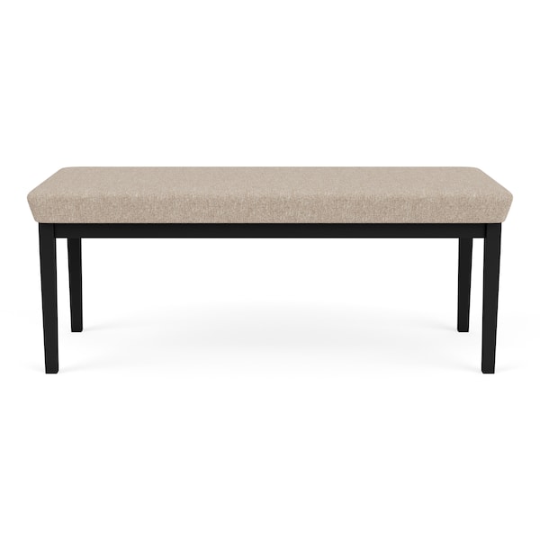 Lesro Lenox Steel 2 Seat Bench, Stone (Beige) Seat, Stone Back, 45 W 21 L 18.5 H, Linette Vinyl Seat LS2001 - main
